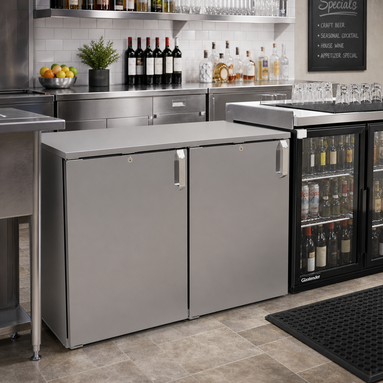 Product image #2 for Glastender Low Profile 40-Inch Back Bar Dry Storage Cabinet with 2 Hinged Doors