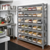 Thumbnail image #2 for Quantum Heavy-Duty Stationary Wire Shelving Unit with 7 Shelves and 48 Clear Bins, 36 x 12 x 39 Inches