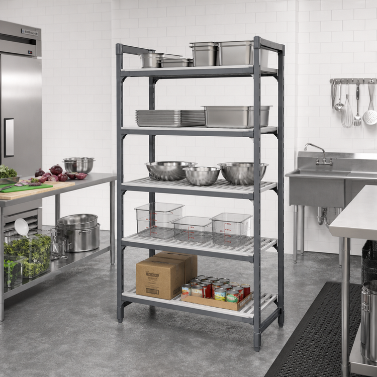Product image #2 for Camshelving Basics Plus 21-Inch x 42-Inch 5-Shelf Vented Shelf Kit, Brushed Graphite