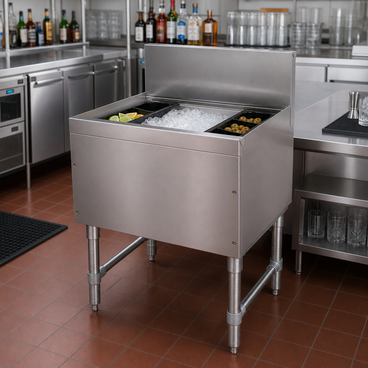 Product image #2 for Advance Tabco Prestige 42-Inch Stainless Steel Bar Ice Chest, Without Cold Plate, 127 lb Capacity