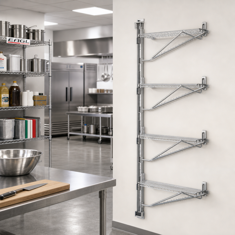 Product image #2 for Eagle Adjustable Post Wire Wall-Mount Prepackaged End Unit for 14-Inch Deep Shelves