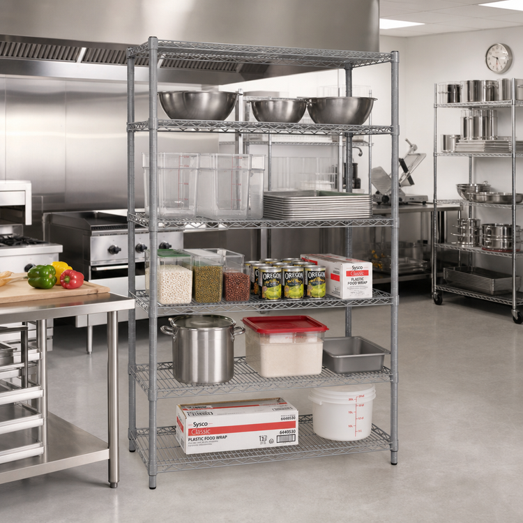 Product image #2 for Eagle Valu-Master 5-Tier Wire Shelving Starter Unit, 42 x 24 x 86 Inches, Pewter Gray Epoxy