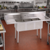 Thumbnail image #2 for John Boos E-Series Floor Model 3-Compartment Stainless Steel Sink with Dual Drainboards