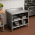 Thumbnail image #2 for John Boos Open-Front Cabinet Base Work Table with 16-Gauge Stainless Steel Top and 5-Inch Backsplash, 36 x 24 Inches