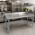 Thumbnail image #2 for Deluxe Series 84-Inch x 24-Inch Stainless Steel Work Table with 4-1/2-Inch Backsplash and Galvanized Tubular Base