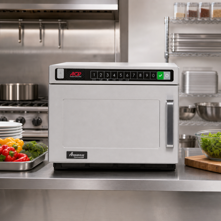 Product image #2 for Amana Commercial Heavy Volume Countertop Microwave Oven, 0.6 Cu. Ft., 1800 Watts, Solid Door, 208/240V
