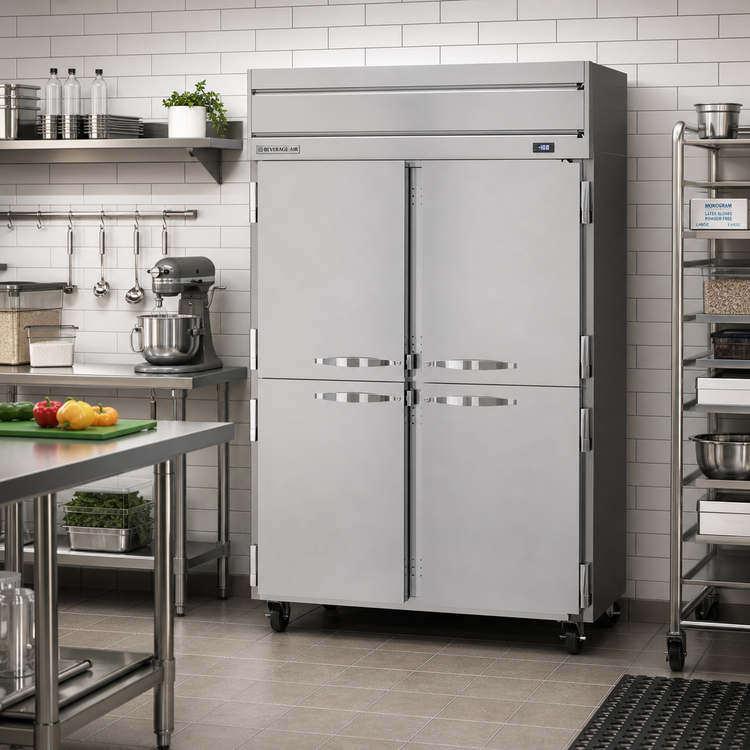 Product image #2 for Beverage-Air Horizon Series Two-Section Top-Mount Reach-In Freezer, Four Half Solid Doors, 45.2 Cu. Ft.