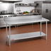 Thumbnail image #2 for Duke 108-Inch x 36-Inch Stainless Steel Work Table with 5-Inch Riser and Galvanized Undershelf