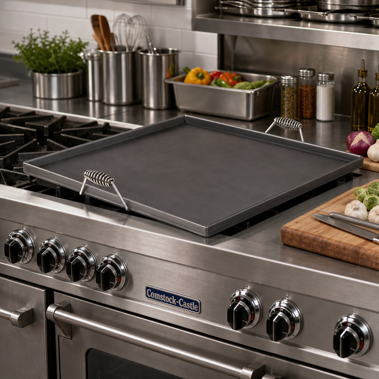 Product image #2 for Comstock-Castle 4-Burner Lift-Off Steel Griddle for Commercial Ranges