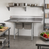 Thumbnail image #2 for Eagle Group 2-Compartment Stainless Steel Sink with Left and Right Drainboards, 96-1/2 Inch Wide