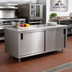 Thumbnail image #2 for Advance Tabco Enclosed Stainless Steel Work Table with Cabinet Base and Sliding Doors, 144 x 30 Inches