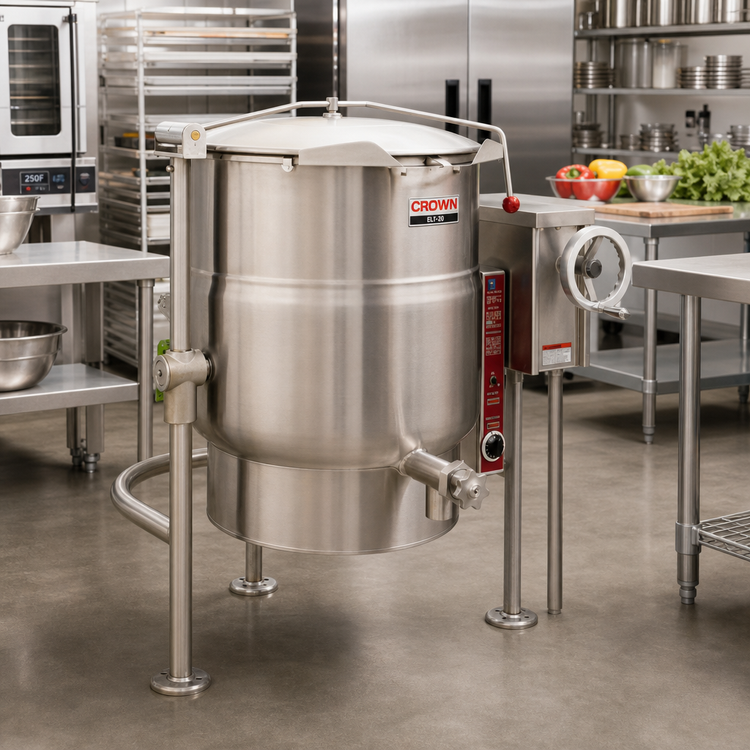 Product image #2 for Crown ELT-20 20 Gallon Electric Tilting Steam Kettle