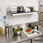 Thumbnail image #2 for Fermod WSB42-S Solid Wall-Mounted Aluminum Shelving Unit with Removable Polymer Inserts, 42 in. W x 18 in. D