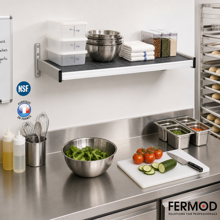 Product image #2 for Fermod Solid Wall-Mounted Shelving Unit with Removable Polymer Inserts, 42 in. W x 18 in. D