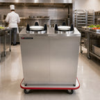 Thumbnail image #2 for Carter-Hoffmann (Middleby) EPDHT3S10 Heated Enclosed 3-Silo Plate Dispenser Cart for 10-Inch Round Plates