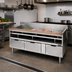 Thumbnail image #2 for La Rosa Two-Section Stainless Steel Refrigerated Equipment Stand Base with 4 Drawers, Remote Refrigeration, 54 x 30.5 Inch