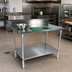 Thumbnail image #2 for BK Resources 48 Inch x 30 Inch Stainless Steel Riser Work Table with Undershelf