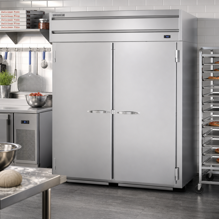 Product image #2 for Beverage-Air P Series Roll-Thru Two-Section Pizza Holding Cabinet, 72.4 Cu. Ft., Stainless Steel Front & Sides