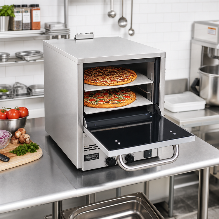 Product image #2 for Comstock-Castle PO19 Countertop Gas Pizza Oven, 24-Inch Wide, 2 Hearth Decks, 25,000 BTU