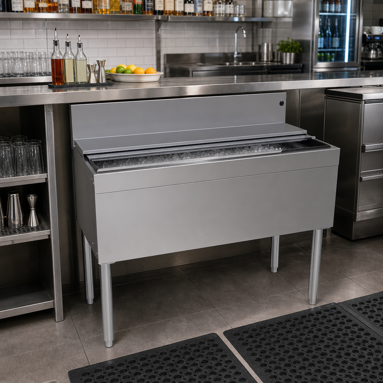 Product image #2 for Glastender IBA-42 42-Inch Wide Underbar Ice Bin with Sliding Stainless Steel Cover