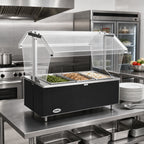 Thumbnail image #2 for Eagle Group Service Mate CDHT3-240 48-Inch Countertop Buffet Hot Food Table, 3 Heated Wells, Double-Sided Sneeze Guard, 240V