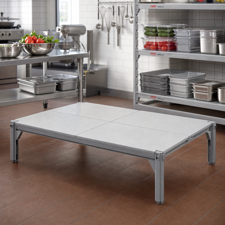 Product image #3 for Cambro Camshelving Premium 24 x 24-Inch Solid Shelf Kit with 4 Shelf Plates, Speckled Gray