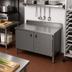 Thumbnail image #2 for John Boos Enclosed Base Work Table with Hinged Doors, 60 x 30 Inch, 16-Gauge 300 Series Stainless Steel Top, 5 Inch Backsplash