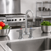 Thumbnail image #2 for equip 4-Inch Deck Mount Low-Lead Mixing Faucet with 5-1/2-Inch Swivel Gooseneck and Lever Handles