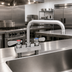 Thumbnail image #2 for BK Resources Evolution 4-Inch Deck Mount Stainless Steel Faucet with 14-Inch Swing Spout