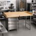 Thumbnail image #2 for Advance Tabco Bakers' Top Wood Work Table with Left-Side 3-Tier Drawers and 4-Inch Rear and Side Splashes, 60 x 36 Inches