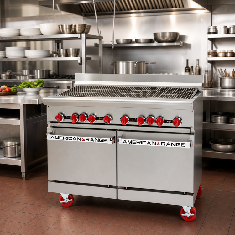 Product image #2 for American Range 48-Inch Gas Radiant Broiler Range with Two 20-Inch Space Saver Ovens