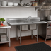 Thumbnail image #2 for Eagle Group 314 Series Two-Compartment Stainless Steel Sink with Left Drainboard and Backsplash, 56-5/8 x 27-1/2 Inches