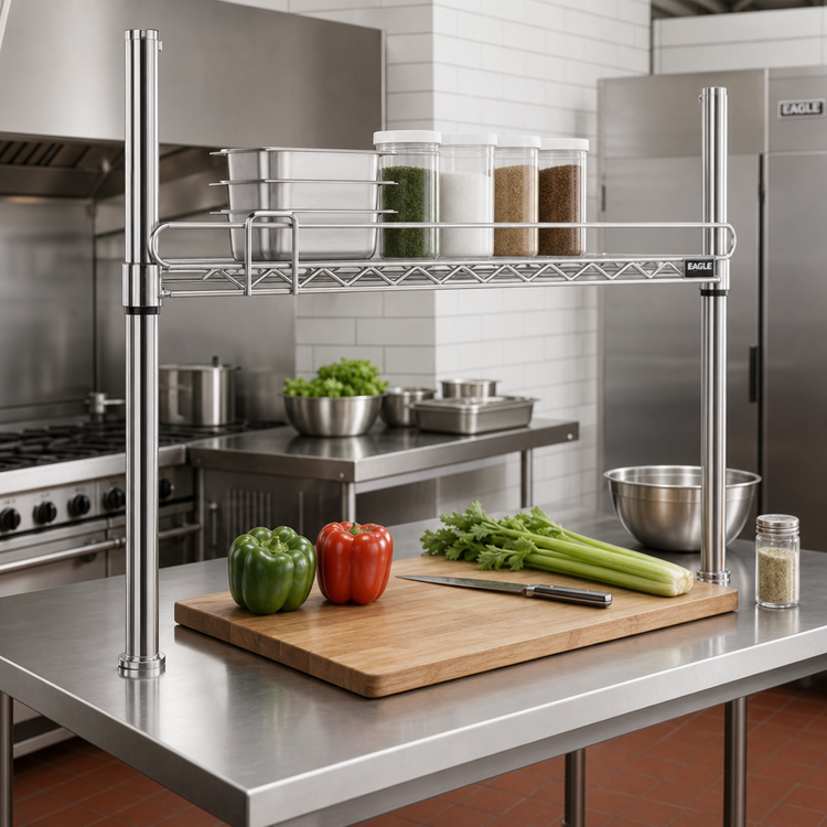Product image #2 for Eagle Group 72-Inch x 4-Inch Stainless Steel Wire Shelf Ledge