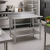Thumbnail image #2 for Eagle Group AdjusTable ADA/Ergonomic Height Adjustable Stainless Steel Work Table with Backsplash and Undershelf, 48 x 24 Inches