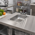 Thumbnail image #2 for BK Resources One-Compartment Drop-In Sink with Lead-Free Faucet and Basket Drain, 10 x 14 Inch Bowl