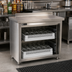 Thumbnail image #2 for BK Resources 24-Inch Wide Underbar Glass Rack Cabinet with Drainboard Top, Open Front Base, and Adjustable Rack Slides