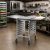Thumbnail image #2 for Panco Mobile Front-Loading Utility Rack for 18 x 26 Trays, 9-Slot, Counter Height, Aluminum