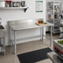 Thumbnail image #2 for Eagle Deluxe Series 48 Inch W x 30 Inch D Stainless Steel Work Table with 4-1/2 Inch Backsplash and Galvanized Tubular Base