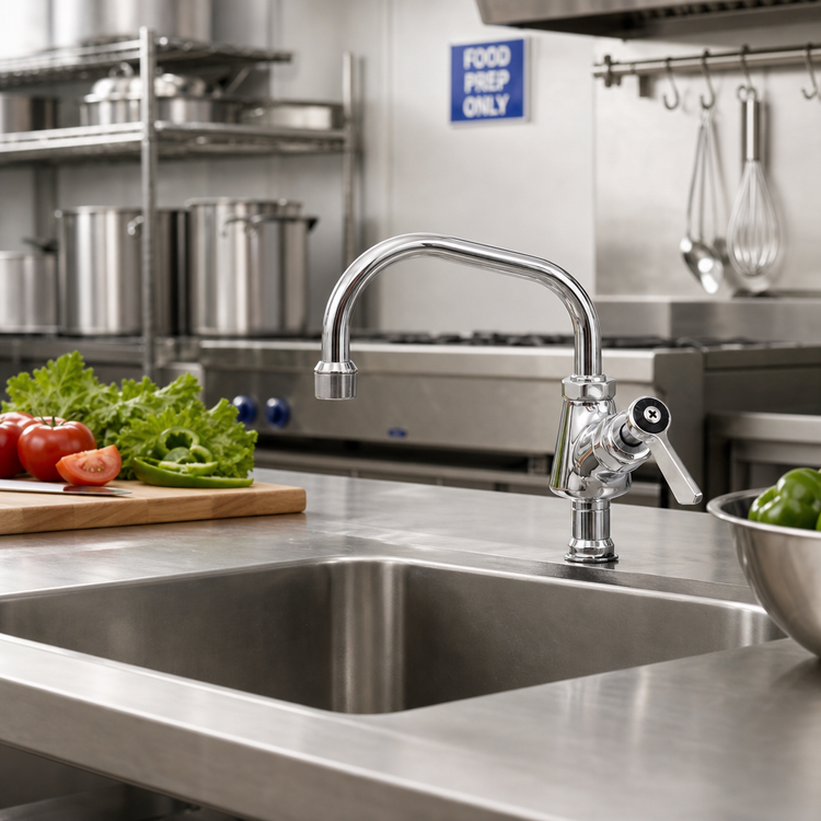 Product image #2 for Single-Hole Deck-Mount Manual Faucet with 8-Inch Swing Spout and Lever Handle