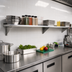 Thumbnail image #2 for Sapphire Manufacturing 120 Inch x 18 Inch Wall-Mounted Stainless Steel Shelf, 18/400 Series