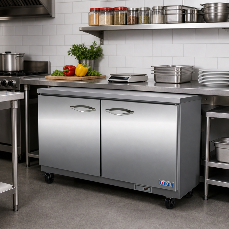 Product image #2 for IKON Refrigeration IUC48F Two-Section Undercounter Freezer, 12 Cu. Ft., Solid Doors