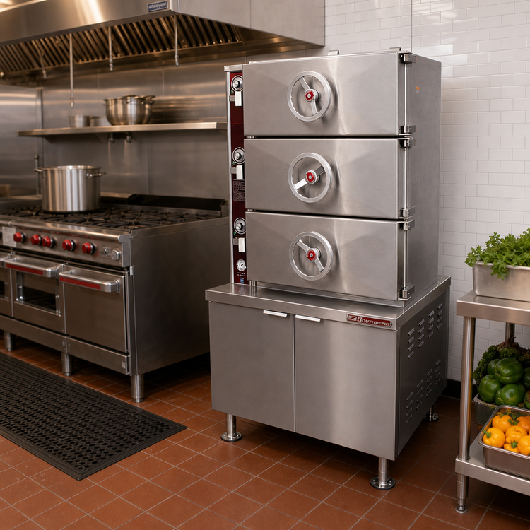 Product image #2 for Southbend Steam EC-2S Electric Pressure Steamer with 2 Compartments and 36-Inch Cabinet Base