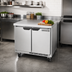 Thumbnail image #2 for Beverage-Air WTR34HC-FLT Shallow Depth Two-Section Worktop Refrigerator with Flat Top and Solid Doors
