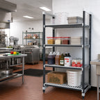 Thumbnail image #2 for Cambro Camshelving® Elements EXU213084V4480 4-Tier Vented Stationary Starter Polymer Shelving Unit, Speckled Gray, 21 x 30 x 84 Inches