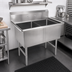 Thumbnail image #2 for John Boos B Series 2-Compartment Stainless Steel Sink with Legs and 10-Inch Backsplash