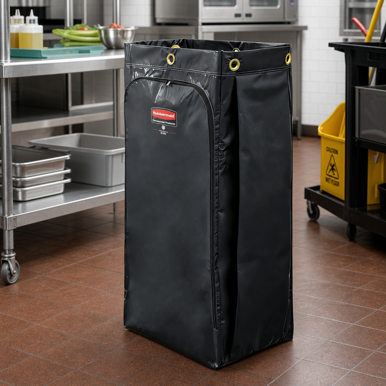 Product image #2 for Rubbermaid Commercial Products 34 Gallon Black Vinyl Replacement Janitorial Cart Bag