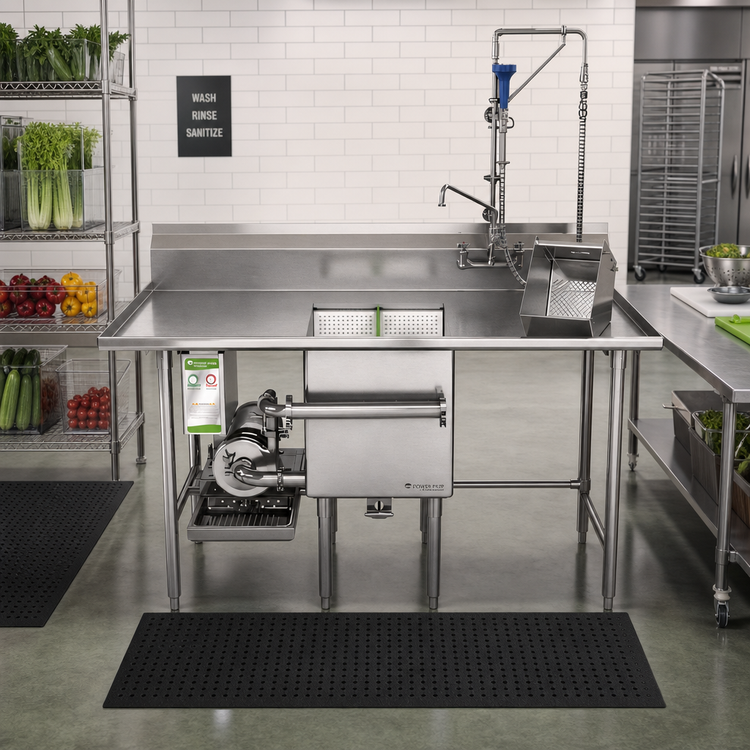 Product image #2 for Power Soak Power Prep Unlimited 66-Inch 2-Bay Produce Wash Sink, Left-to-Right, 208V, 3-Phase