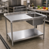 Thumbnail image #2 for 84-Inch x 24-Inch Stainless Steel Sink Work Table with Right-Side Prep Sink and Undershelf