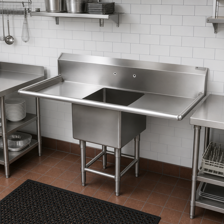 Product image #2 for John Boos Pro-Bowl 1-Compartment Stainless Steel Sink with Left & Right 30-Inch Drainboards, 20 x 20 x 12-Inch Bowl, 83-1/4 Inch Wide