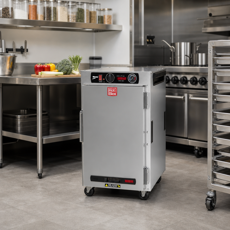 Product image #3 for Metro HotBlox Narrow 8-Pan Insulated Holding Cabinet, Undercounter, Analog Controls, Solid Door